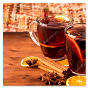 Herbstliche Deko beim Weinfest mit Gläsern